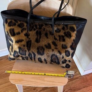 H&M sold out Leopard Print Faux Fur Tote Bag